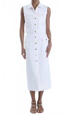 NEW KARINA GRIMALDI rylee denim skirt in white